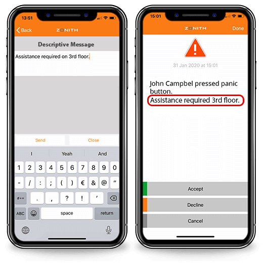 ZONITH-App-Descriptive-Messages Alarm signal